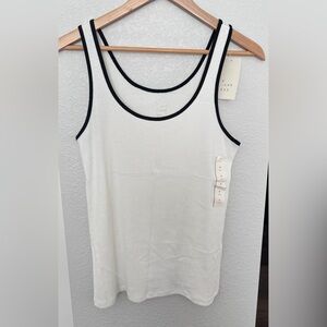 a new day White Tank Top with Black Trim - Women's
